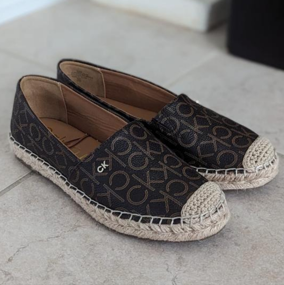Calvin Klein Molly Monogram Espadrille Slip-On Flat